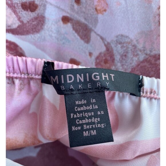 Women's Satin Babydoll Nightgown Valentine Pink Floral Spaghetti Straps‎ Size M - Picture 4 of 8